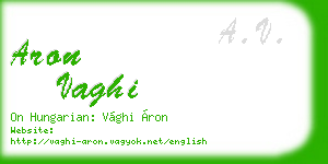 aron vaghi business card